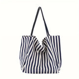 Linen bag Striped Navy