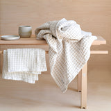 The Organic Company Big Waffle towel natural white stone - 50x75cm