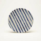onomao small plate classic blue white striped - set of 2 
