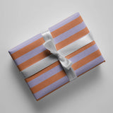 Gift wrap stripes purple/orange