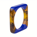Acrylic resin square bangle - blue