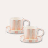 Espresso Tassen Stripes Incanto Rosé 2er Set - 4 Teile