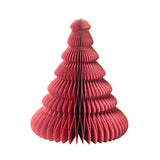 Broste Copenhagen Honeycomb Christmas Tree Paper Decoration Pompeian Red - 15cm