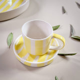 Espresso Tassen Stripes Spiaggia Yellow 2er Set - 4 Teile