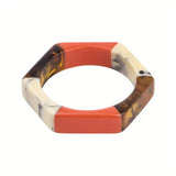 Bangle made of acrylic resin hexagon - coral