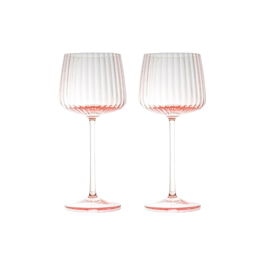 Anna von Lipa Weißwein Gläser Ripple rosa - 2er Set