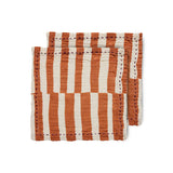 HKliving Bohemian Cotton Napkins Striped Tangerine - 2er Set