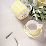 Espresso Tassen Stripes Spiaggia Yellow 2er Set - 4 Teile