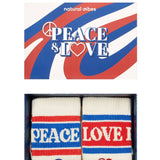 Natural Vibes Bio-Socken Geschenkset - 2er Set Tennissocken Peace & Love