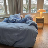 CRSP - Bettbezug Set Einzelbett Grey Blue (2 tlg.) - 140x200/220cm + 60x70cm