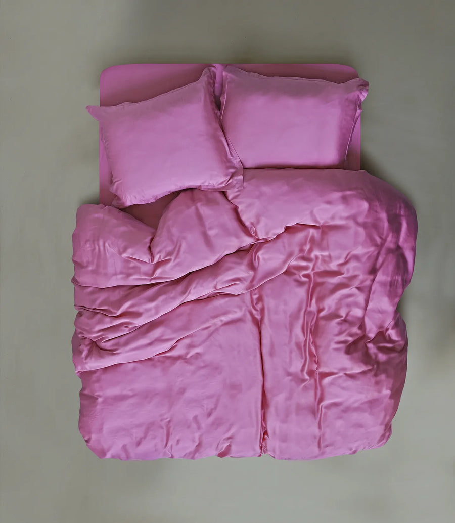 CRSP - Tencel Bettbezug Set Einzelbett (2 tlg.) Sunset Pink - 140x200/220cm + 60x70cm