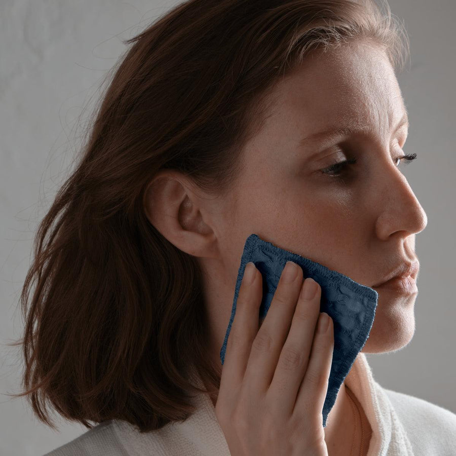 The Organic Company Big Waffle Make up Pads grey blue - 4er Set - noord®
