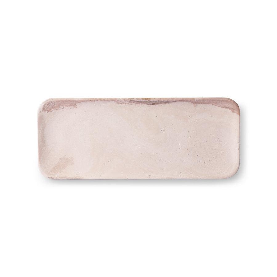 HKliving pink marble tray - 30 x 12 cm - noord®