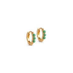 Enamel Copenhagen Ohrringe Paula 8mm Green - 18k vergoldetes 925er Sterlingsilber - noord®