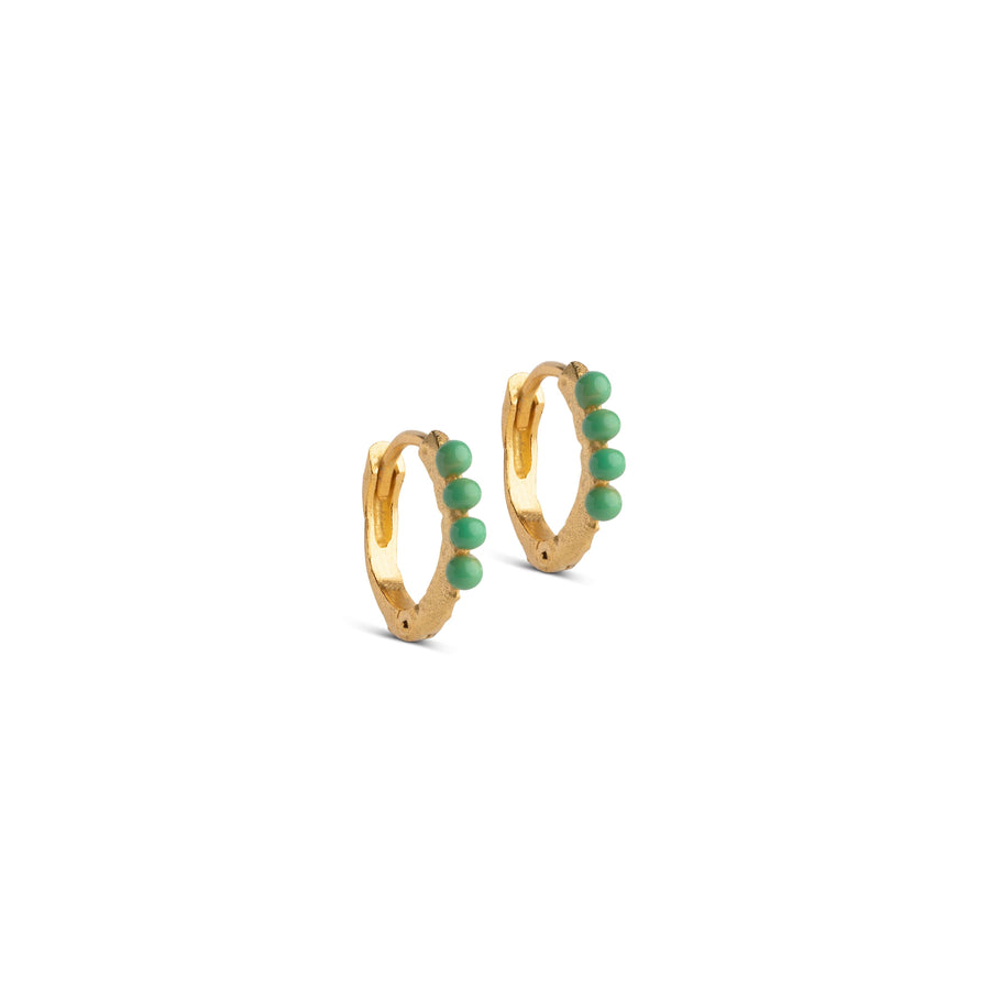Enamel Copenhagen Ohrringe Paula 10mm Green - 18k vergoldetes 925er Sterlingsilber - noord®