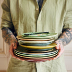 HKliving 70's Keramik Teller "Mist" 22cm - 2er Set - noord®