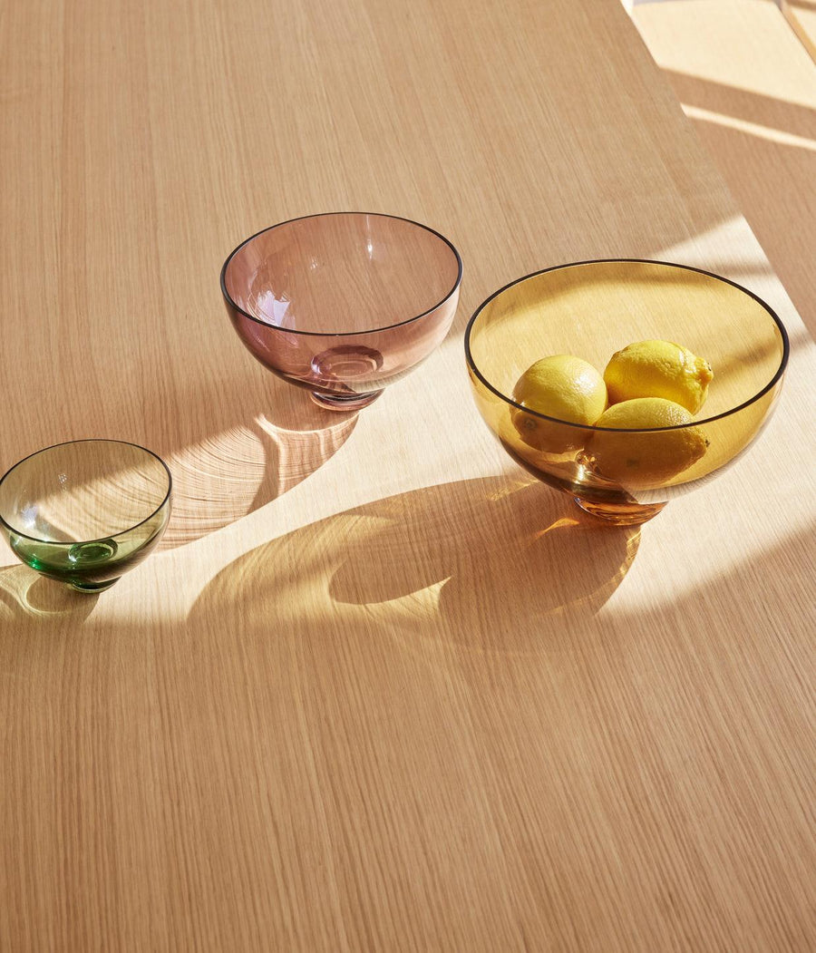 Hübsch Glasschale/Schüssel bernstein/rosa/grün - 3er Set - noord®