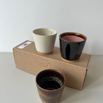 Bornholms Keramikfabrik Original Cup Moods Collections Chocolate Lips, Brown Chocolate, Creamy White- 3er Set - noord®