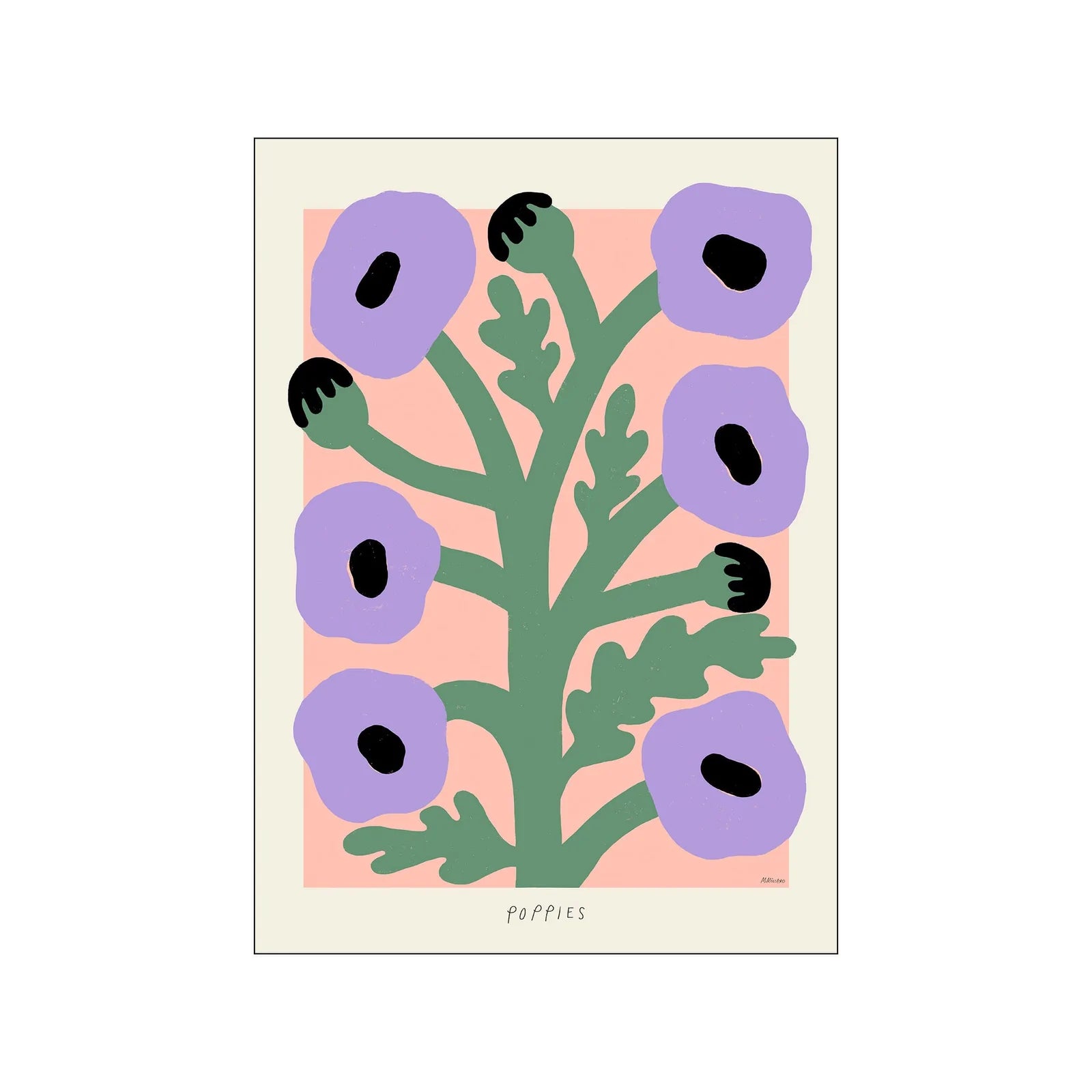P&F Kunstdruck Purple Poppies Madelen Möllard 50x70 cm - noord®