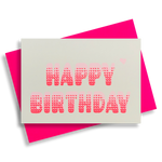 Grußkarte Neon pink rosa "Happy Birthday" - noord®