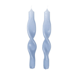 Broste Copenhagen gedrehte Kerze Twist "plein air light blue" 23cm - 2er Set - noord®