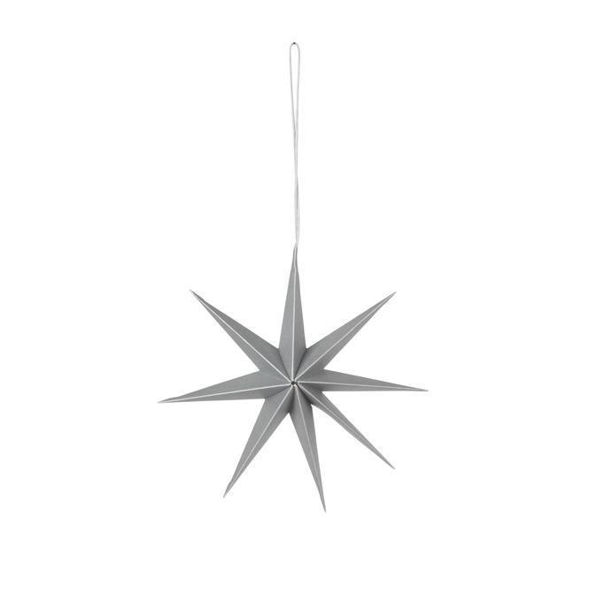 Broste Copenhagen Papier Dekostern "Star" Silver - 15cm - noord®