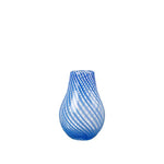 Broste Copenhagen Vase Ada Crossstripe Glas - Intense Blue 15,5x22,5 cm - noord®