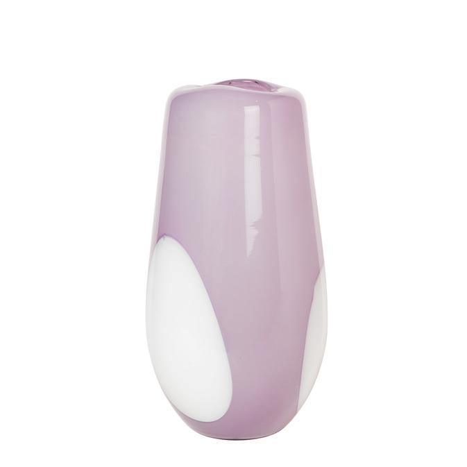Broste Copenhagen Vase Ada Dot Glas - orchid light purple 19,5x37 cm - noord®