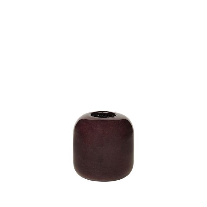 Broste Copenhagen Vase Kai Glas - puce aubergine 12,5x13,5 cm - noord®