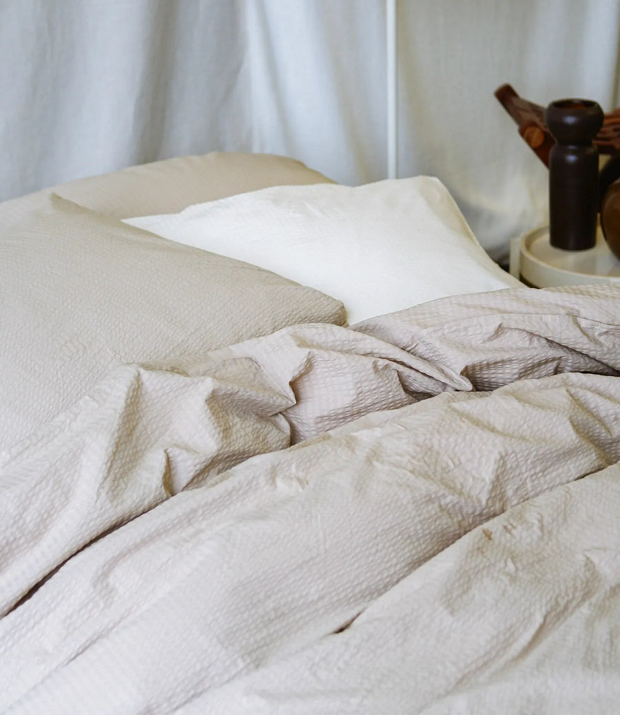 CRSP - Bettbezug Set Einzelbett "Sand stone" (2 tlg.) - 140x200/220cm + 60x70cm - noord®