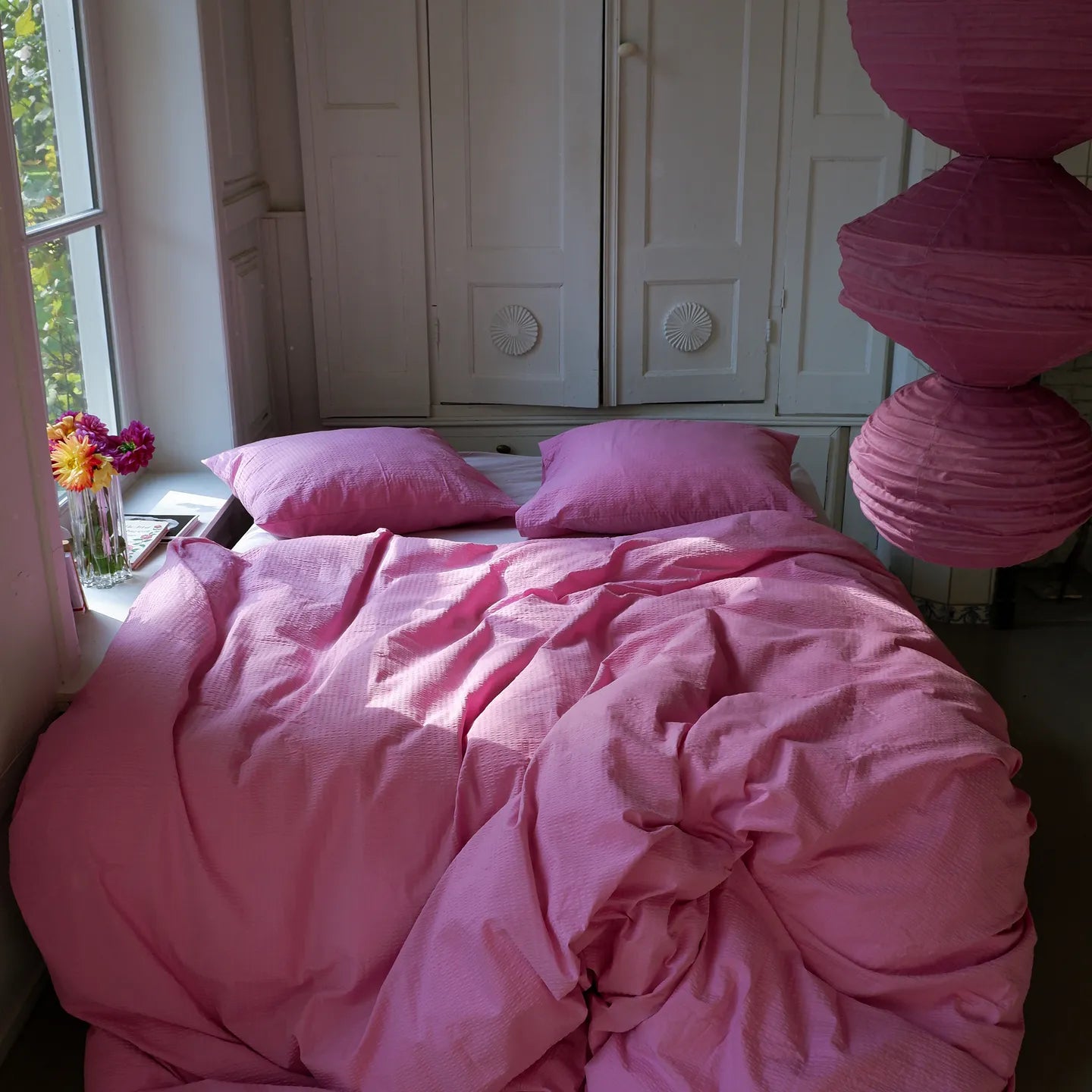 CRSP - Bettbezug Set Einzelbett Sunset Pink (2 tlg.) - 140x200/220cm + 60x70cm - noord®