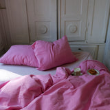 CRSP - Bettbezug Set Einzelbett Sunset Pink (2 tlg.) - 140x200/220cm + 60x70cm - noord®