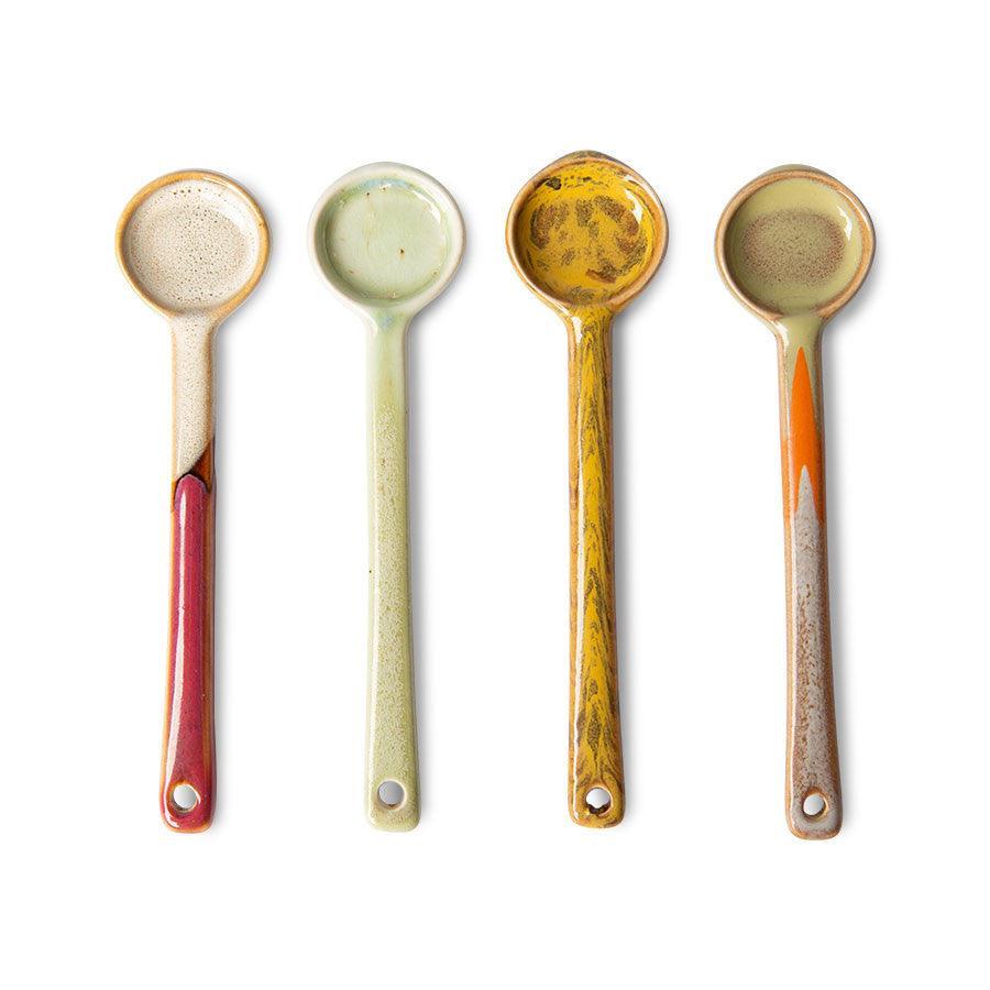 HKliving 70s Keramik Löffel Scorpius - 4er Set - noord®