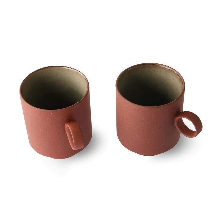 HKliving Bold & Basic Keramik Tassen Terra - 2er Set - noord®