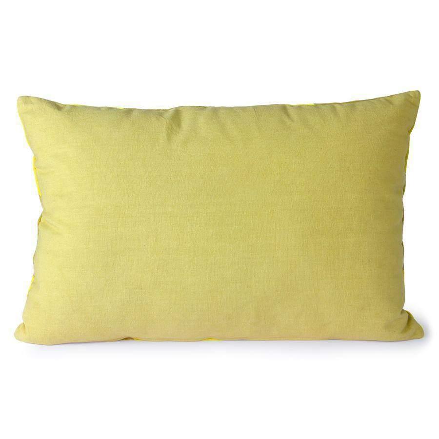HKliving Samt Kissen gestreift gelb/grün inkl. Füllung - 40x60cm - noord®
