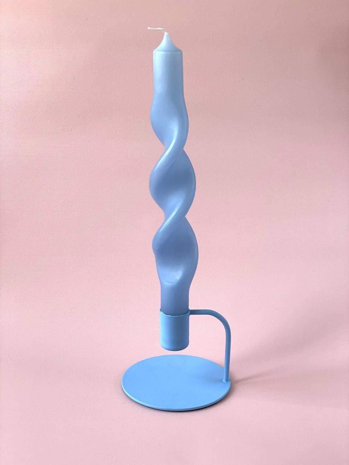 Hübsch Kerzenständer Metall 9x7cm - blau - noord®