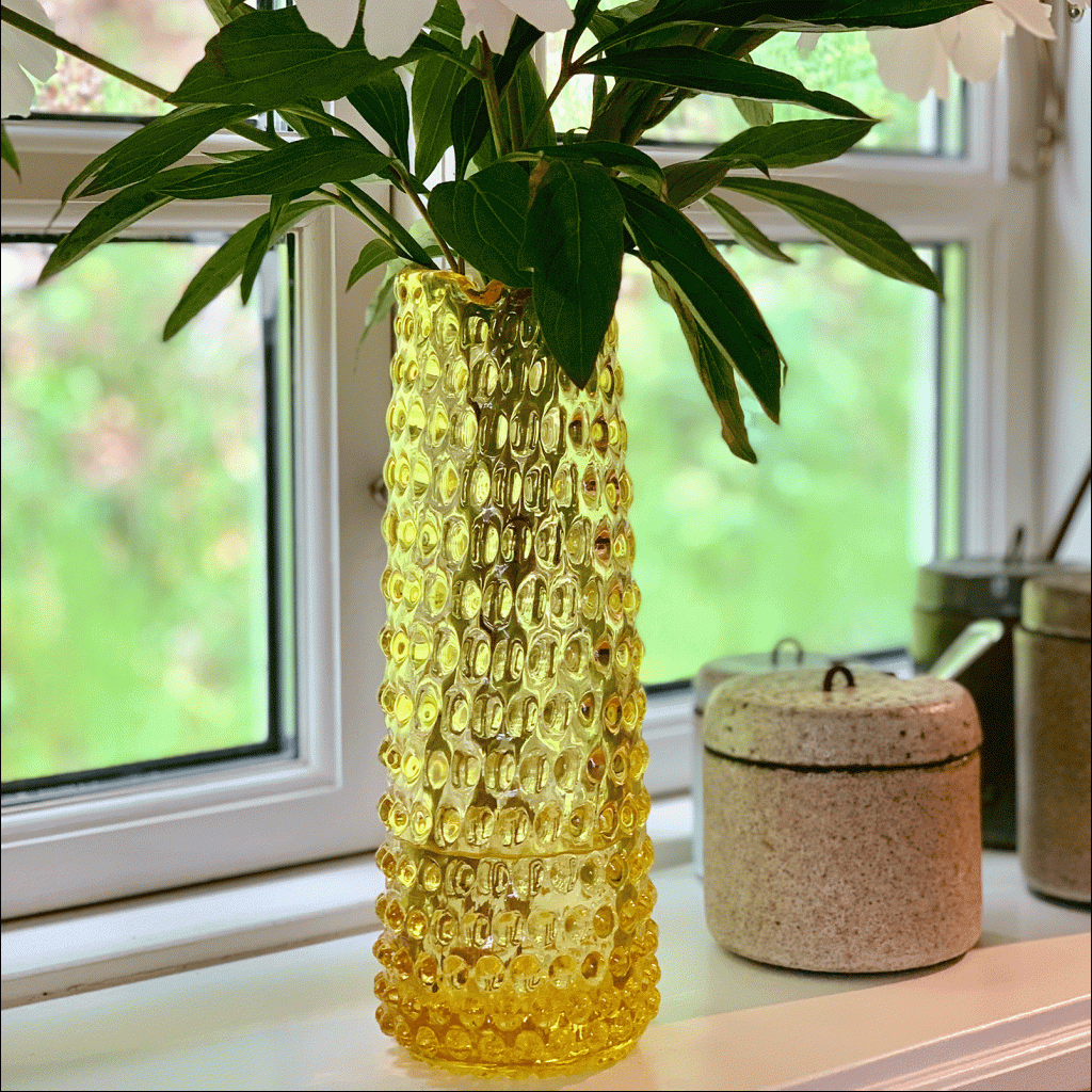 Kodanska Danish Summer Glas Karaffe / Vase Yellow - 27cm Kodanska