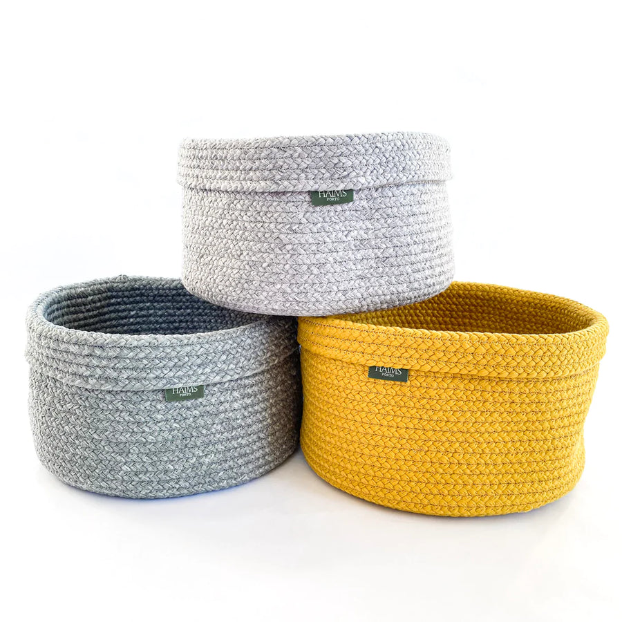 Haims Porto Aufbewahrungskorb mit Umschlag grau - 23 cm - noord®