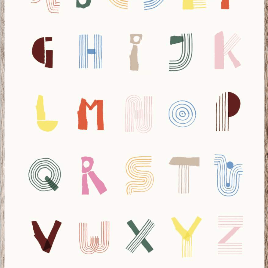 Paper Collective Kunstdruck „Alphabet Spaghetti“ - 50×70cm Paper Collective