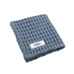 The Organic Company Big Waffle Gästehandtuch grey blue - 25x40cm - noord®