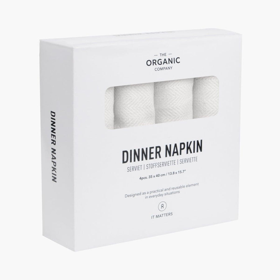 The Organic Company Stoff Servietten Dinner 35x40 cm natural white - 4er Set - noord®